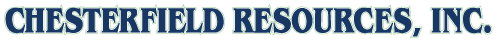 The image displays the text CHESTERFIELD RESOURCES, INC. in bold, dark blue, capital letters on a light background.